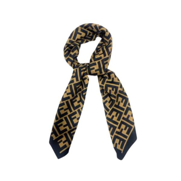 BANDANA 90x90 CON ESTAMPADO MARCA FENDI CAFE