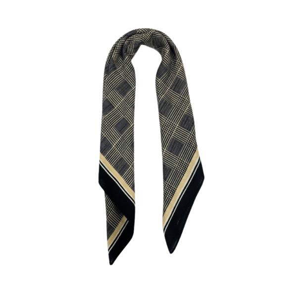 Bandana Con Estampado Cuadriculado Cafe