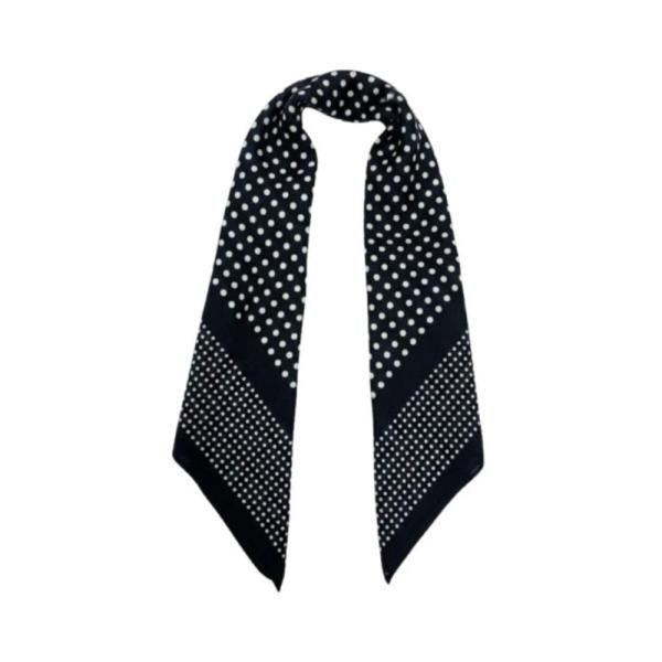 Bandana Con Estampado Floral Y De Puntos Negro