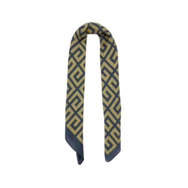 Bandana Con Estampado Griego Azul