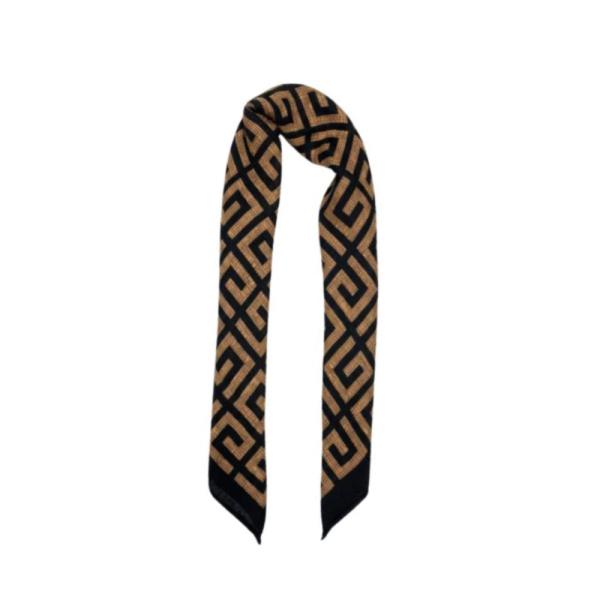 Bandana Con Estampado Griego Cafe