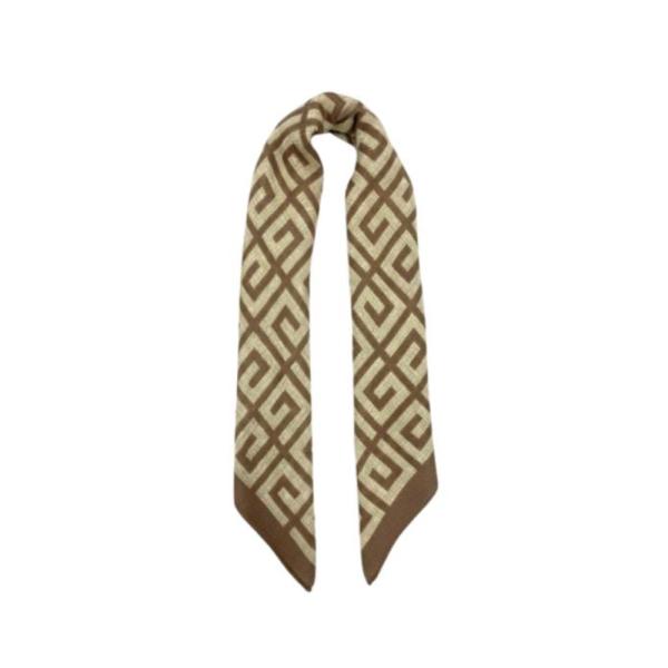 Bandana Con Estampado Griego Beige