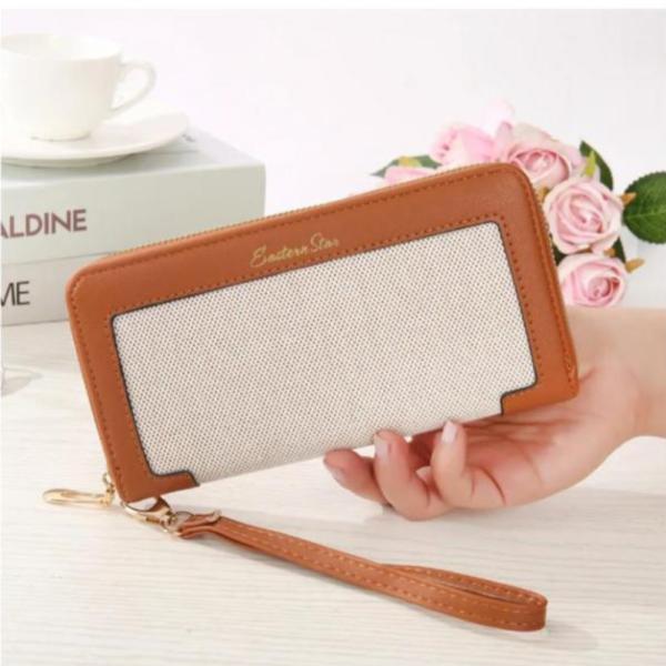 Billetera  Para Dama C079-112 Cafe/Blanco