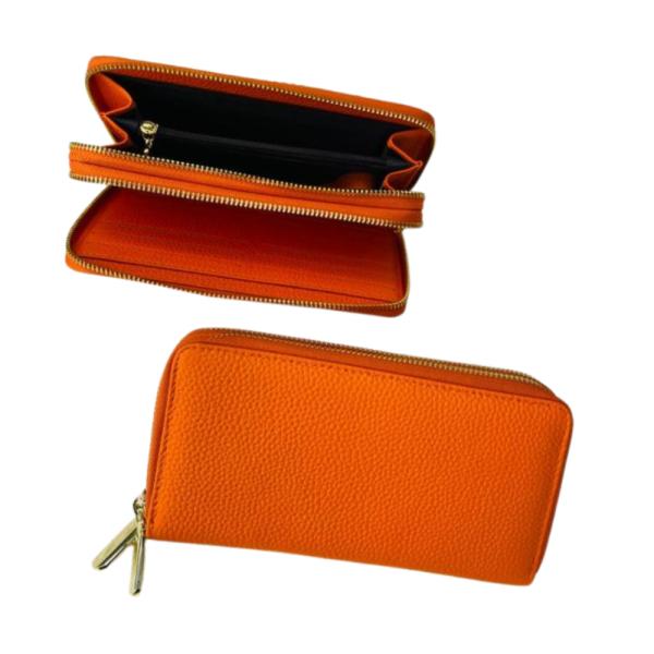 Billetera De Cuero Para Dama 6918 Naranja