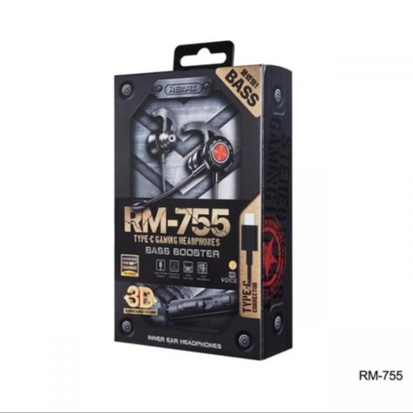 AUDIFONOS MANOS LIBRES RM-755 TIPO C REMAX NEGRO