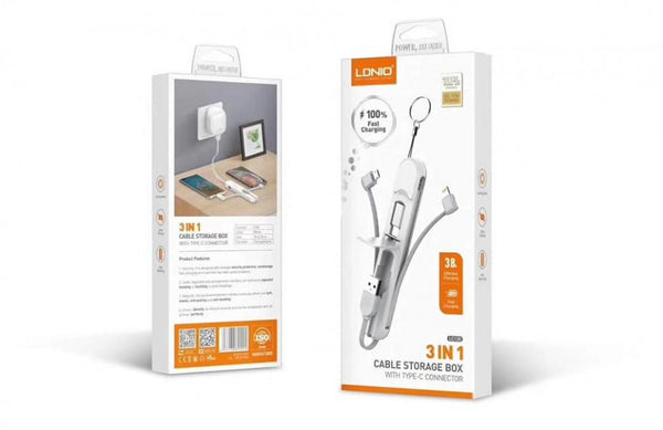 CABLE MULTIPLATAFORMA 3EN1 LC130 LDNIO BLANCO