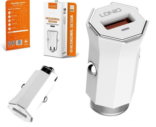 CARGADOR CARRO C313Q LDNIO MICRO B BLANCO