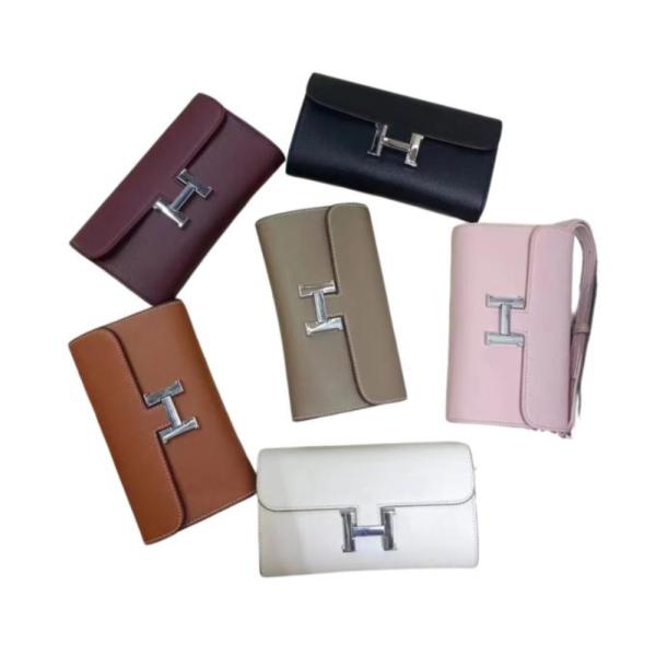 Billetera Para Dama  Diseño Hermes Modelo Cierre H Vino