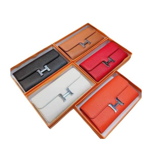 Billetera Para Dama Diseño Hermes Modelo Cierre H Negro