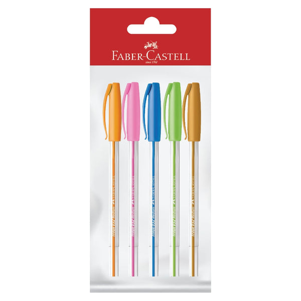 Boligrafo Faber Castell Trilux 032 Surtido Blister X 5 Unidades