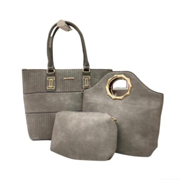 Bolso 3 En 1 Para Dama 1357 Gris