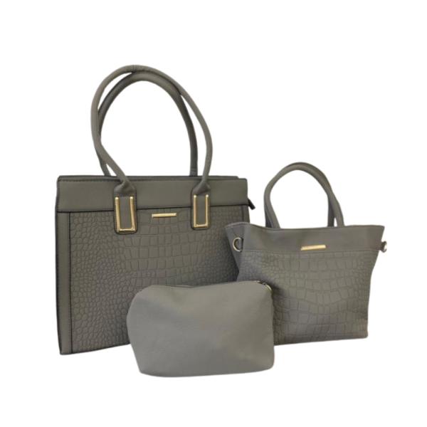 Bolso 3 En 1 Para Dama 8818 Gris
