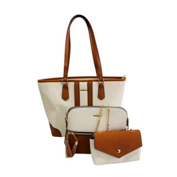 Bolso 3 En 1 Para Dama F21516 Blanco
