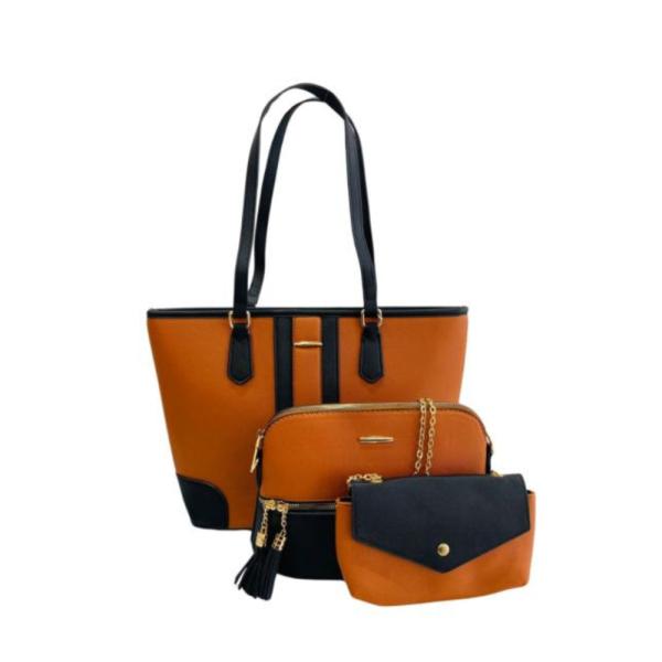 Bolso 3 En 1 Para Dama F21516 Cafe/Negro