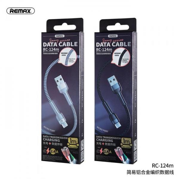 Cable Usb Micro B RC-124M Serie Jany Remax Plateado