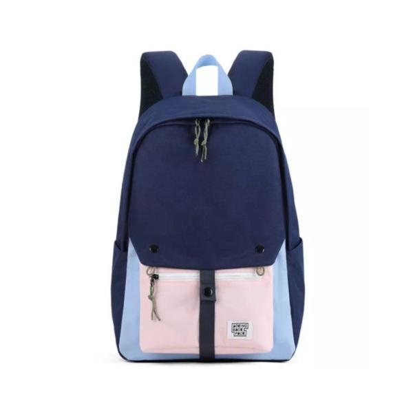 Bolso Escolar  Modelo Xn2003 Aoking Azul/Rosado