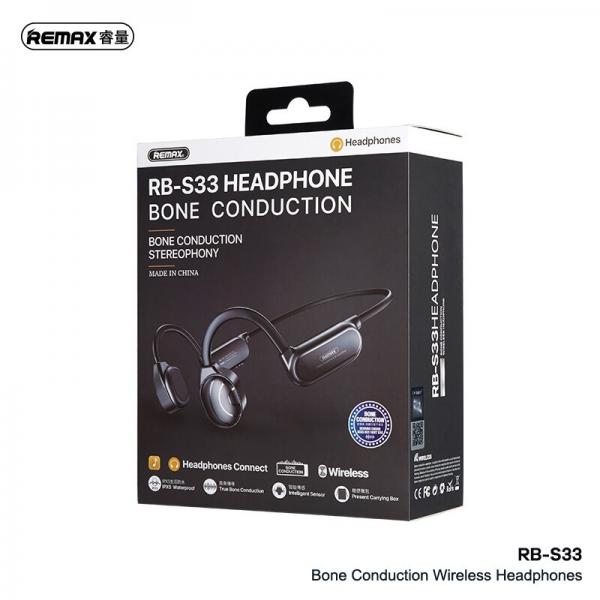 AUDIFONOS MANOS LIBRES BLUETOOTH RB-S33 REMAX NEGRO