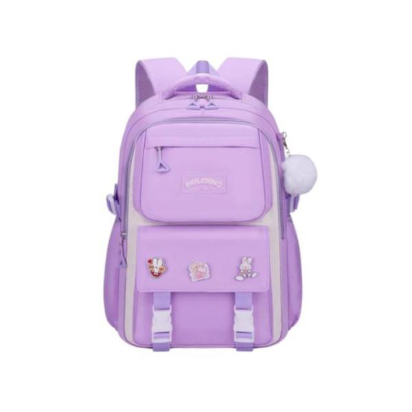 Bolso Escolar Con Diseño Modelo 1216 Lila