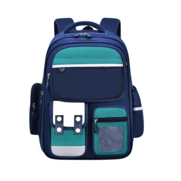 Bolso Escolar Con Diseño Modelo 1507 Azul/Verde