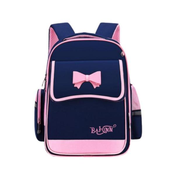 Bolso Escolar Con Diseño Modelo 1520 Azul/Rosado