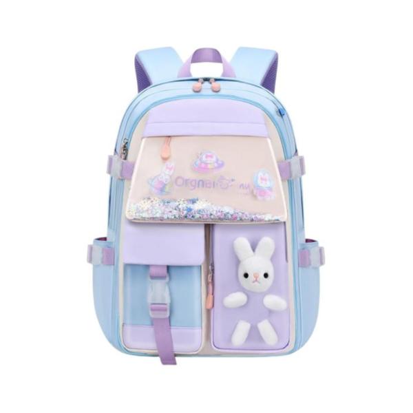Bolso Escolar Con Diseño Modelo 2081 Celeste