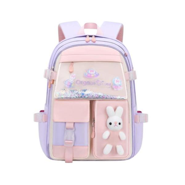 Bolso Escolar Con Diseño Modelo 2081 Lila