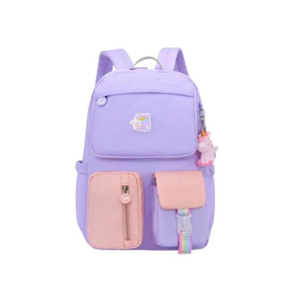 Bolso Escolar Con Diseño Modelo 3169 Lila