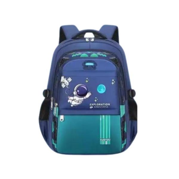 Bolso Escolar Con Diseño Modelo 3366 Azul/Verde