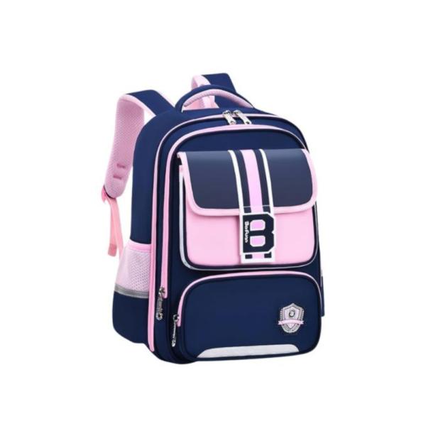 Bolso Escolar Con Diseño Modelo 3618 Azul/Rosado