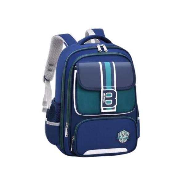 Bolso Escolar Con Diseño Modelo 3618 Azul/Verde