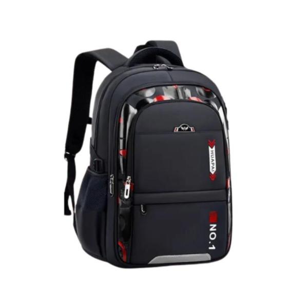 Bolso Escolar Con Diseño Modelo 8288 Negro/Rojo
