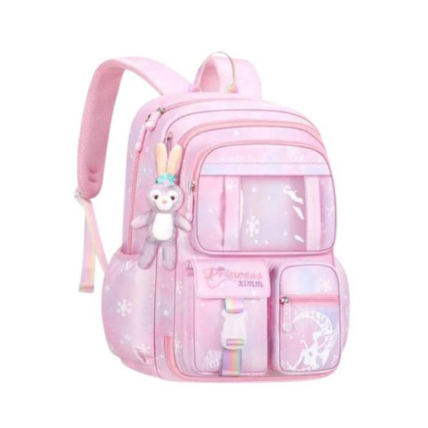 Bolso Escolar Con Diseño Modelo 8801 Rosado