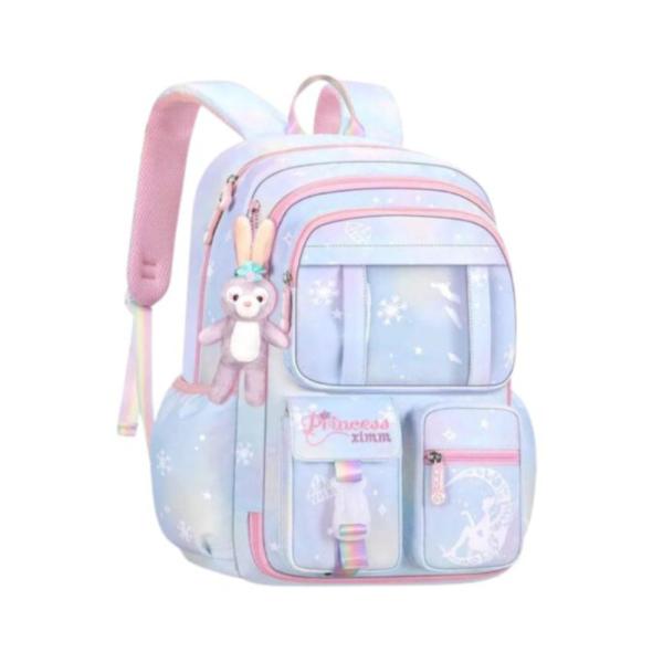 Bolso Escolar Con Diseño Modelo 8801 Celeste