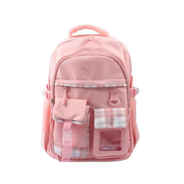 Bolso Escolar Con Diseño Modelo 9906 Rosado