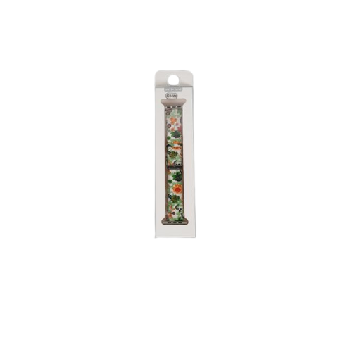 Bandas Para Reloj Inteligente Smart Watch De Cuero Con Diseño 42/44 Blanco Con Flores Verdes