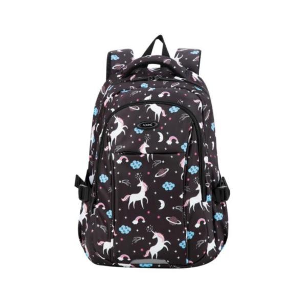 Bolso Espaldacon Diseño  Modelo Gn62070B  Aoking Negro/Unicornio
