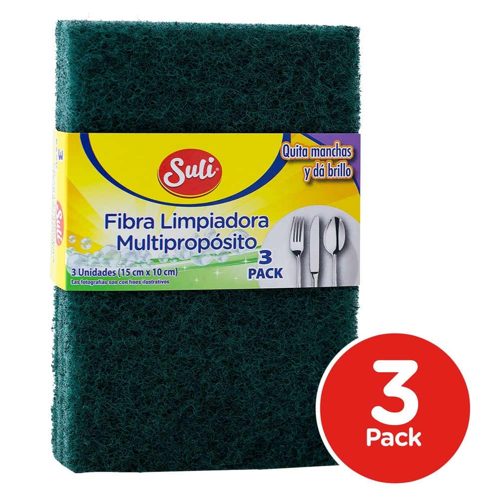 Fibra Limpiadora Suli Multipropósito - 3 Pack