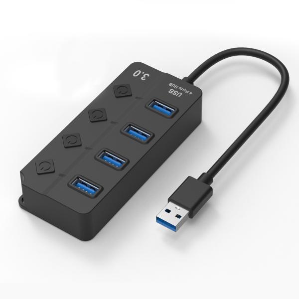 HUB USB TIPO A CON SWITH OTN-5301 ONTEN NEGRO