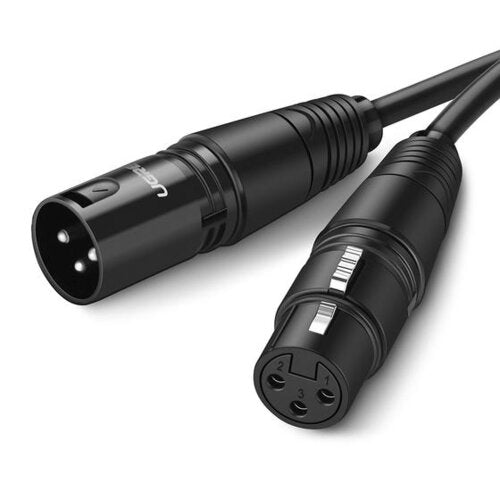 CABLE XLR MACHO A HEMBRA 3 PINES AV130 20708 UGREEN 1M NEGRO