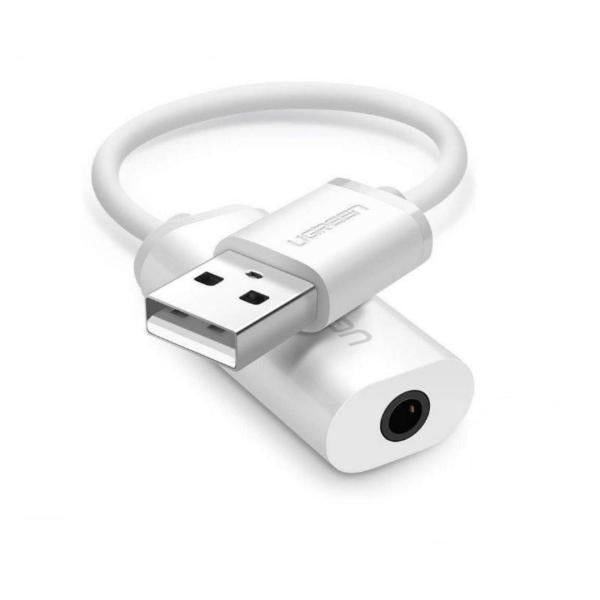 CABLE USB TIPO A MACHO A 3.5MM HEMBRA 30712 US206 UGREEN BLANCO