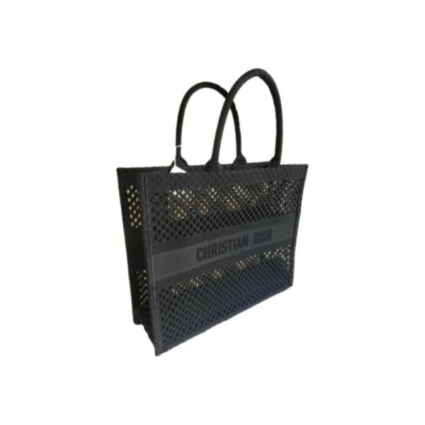Bolso Modelo Book Tote Diseño Tejido Dior Negro
