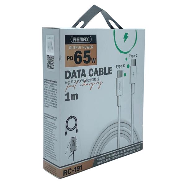CABLE USB TIPO C RC-191C-C SERIE MARLIK REMAX NEGRO