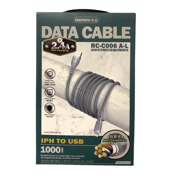 Cable Usb Lightning RC-006I Remax Plateado