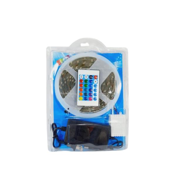 Tira Led 5 Metros Smd 2835 Para Exteriores Con Adaptador + Controlador Y Control Remoto Blister