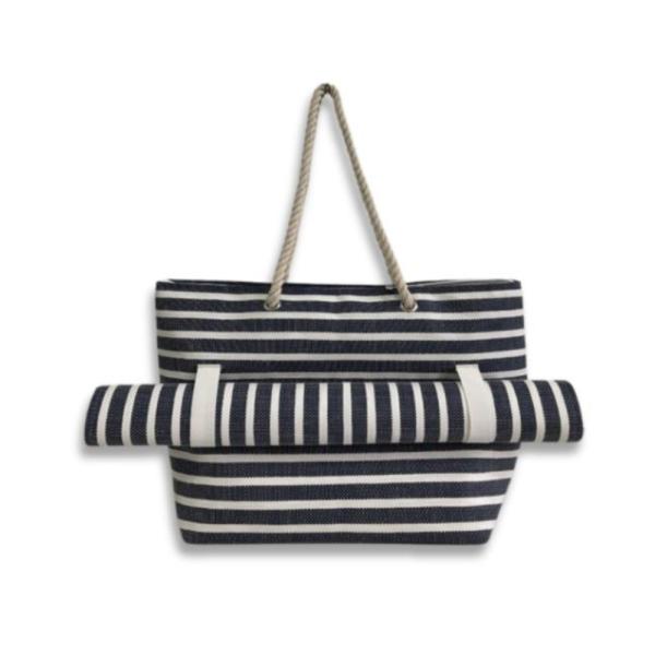 Bolso Playero Con Manta Negro  Hf19267-2
