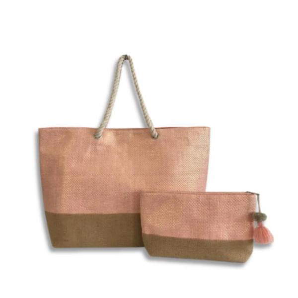 Bolso Playero Con Neceser Hf19015-4