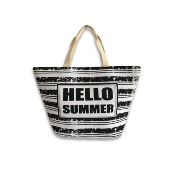 Bolso Playero Hello Summer Negro Hf19236-5