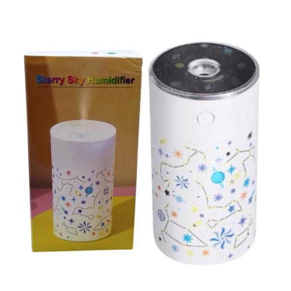 Humidificador De Aromas Para Casa Con Proyeccion De Espacio Blanco Con Led