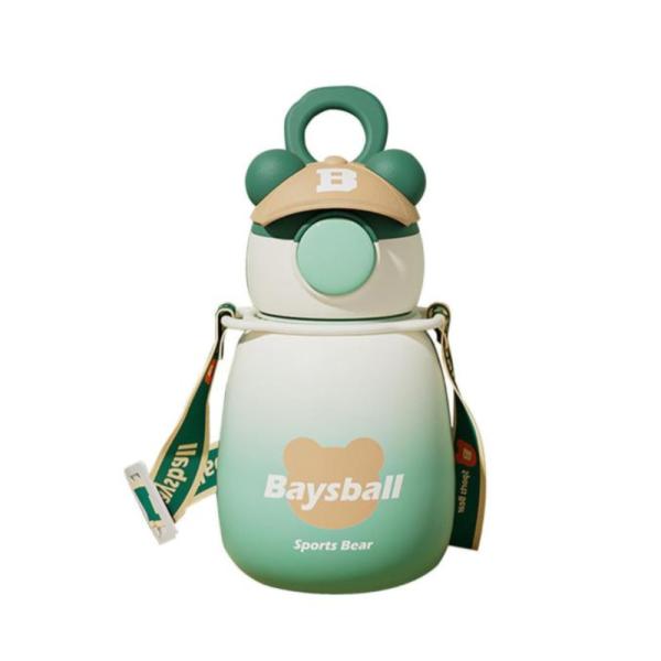 Botella Diseño Oso Con Gorra Verde