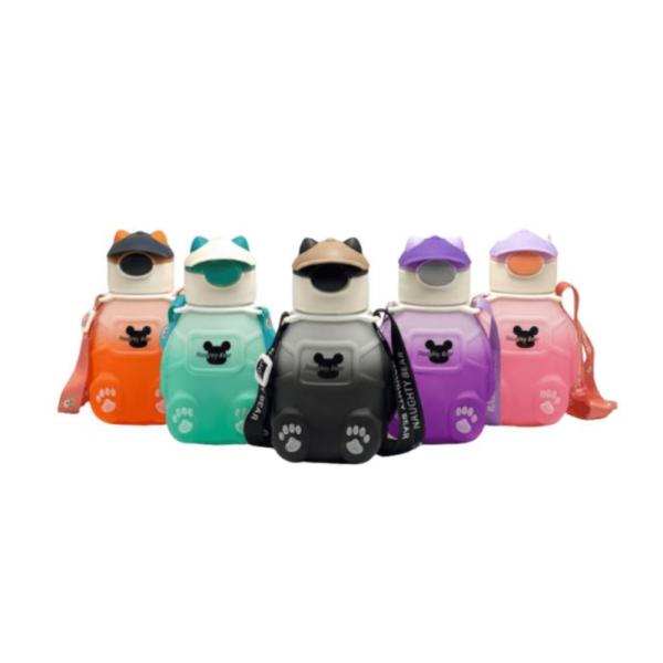 Botella Diseño Oso Con Gorra 750Ml Naranja